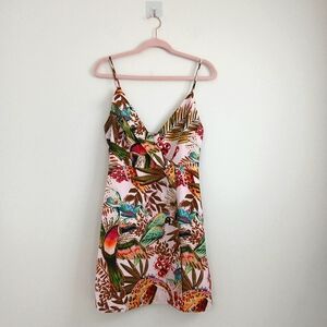 NWT Farm Rio Tropical Print Spaghetti Strap Wrap Sundress